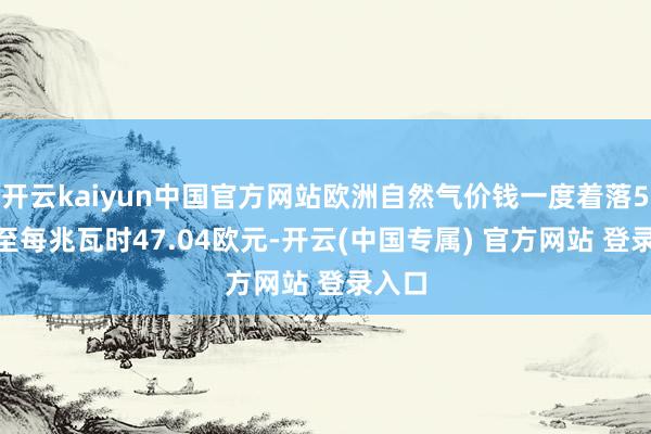 开云kaiyun中国官方网站欧洲自然气价钱一度着落5.2%至每兆瓦时47.04欧元-开云(中国专属) 官方网站 登录入口