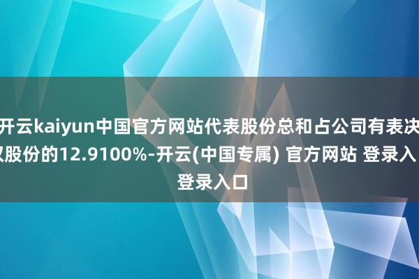 开云kaiyun中国官方网站代表股份总和占公司有表决权股份的12.9100%-开云(中国专属) 官方网站 登录入口