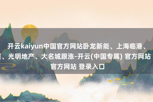 开云kaiyun中国官方网站卧龙新能、上海临港、万通发展、光明地产、大名城跟涨-开云(中国专属) 官方网站 登录入口