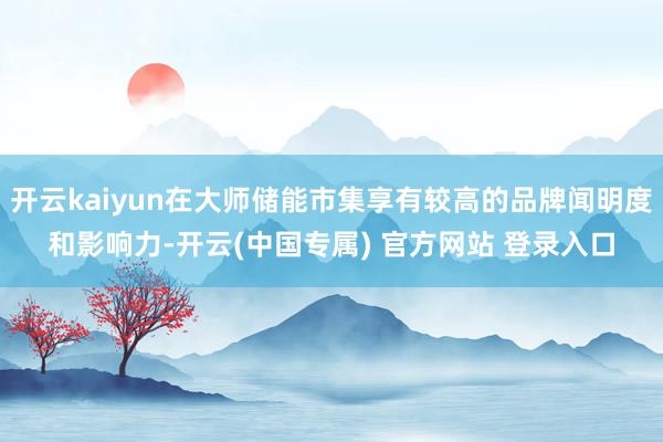 开云kaiyun在大师储能市集享有较高的品牌闻明度和影响力-开云(中国专属) 官方网站 登录入口