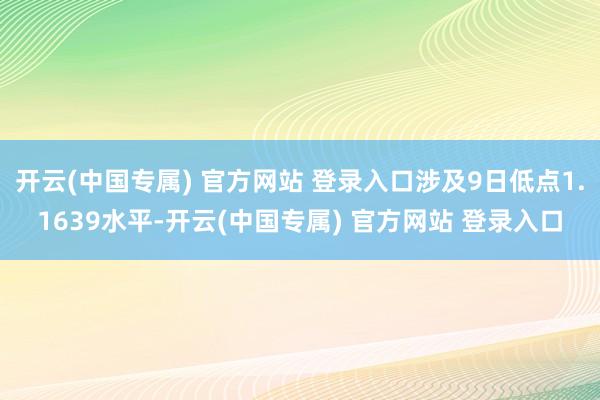 开云(中国专属) 官方网站 登录入口涉及9日低点1.1639水平-开云(中国专属) 官方网站 登录入口