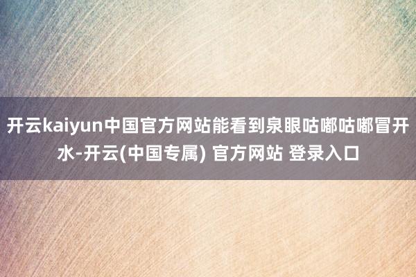 开云kaiyun中国官方网站能看到泉眼咕嘟咕嘟冒开水-开云(中国专属) 官方网站 登录入口