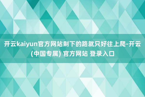 开云kaiyun官方网站剩下的路就只好往上爬-开云(中国专属) 官方网站 登录入口