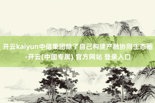 开云kaiyun中信集团除了自己构建产融协同生态圈-开云(中国专属) 官方网站 登录入口