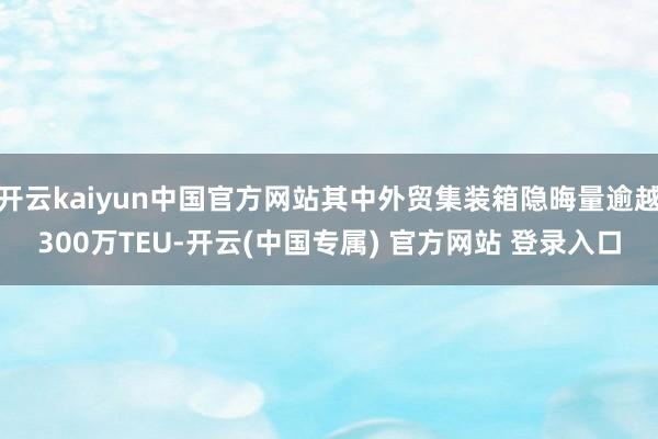 开云kaiyun中国官方网站其中外贸集装箱隐晦量逾越300万TEU-开云(中国专属) 官方网站 登录入口