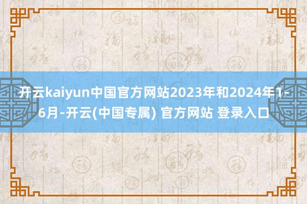 开云kaiyun中国官方网站2023年和2024年1-6月-开云(中国专属) 官方网站 登录入口