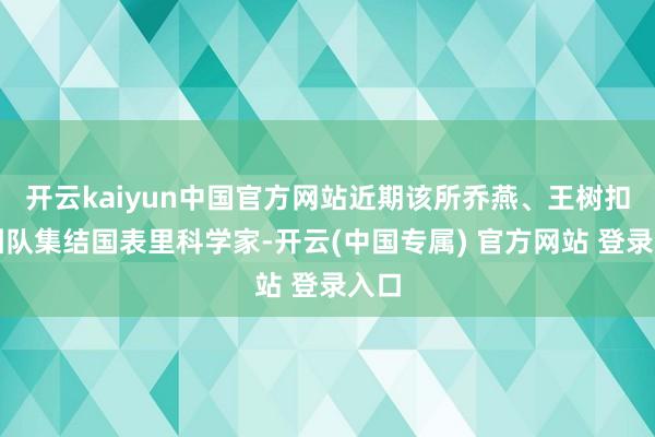 开云kaiyun中国官方网站近期该所乔燕、王树扣问团队集结国表里科学家-开云(中国专属) 官方网站 登录入口