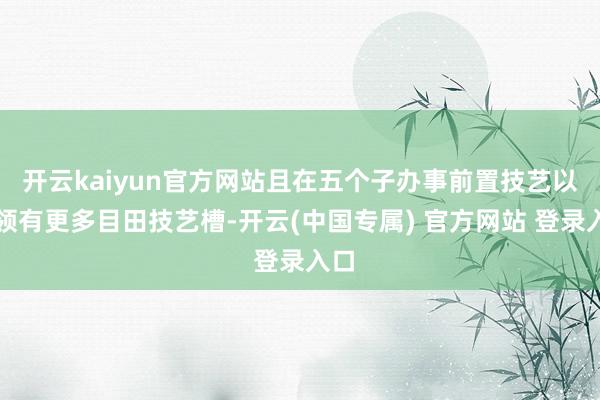 开云kaiyun官方网站且在五个子办事前置技艺以外领有更多目田技艺槽-开云(中国专属) 官方网站 登录入口