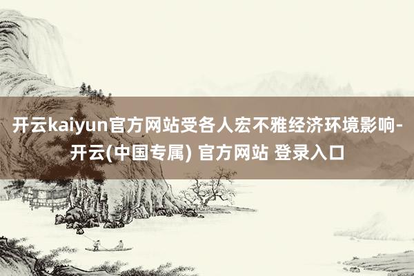 开云kaiyun官方网站受各人宏不雅经济环境影响-开云(中国专属) 官方网站 登录入口